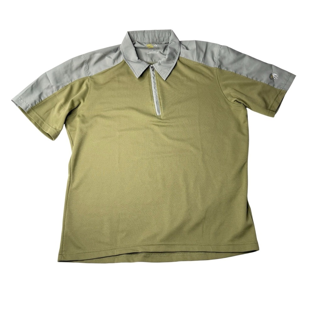 Mountain Hardware Polo Shirt Olive Short Sleeve Outdoor Hiking Men's Size M
